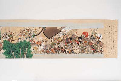 Due Emakimono su Carta Raffiguranti Scene di Battaglia, Giappone Secolo XIX