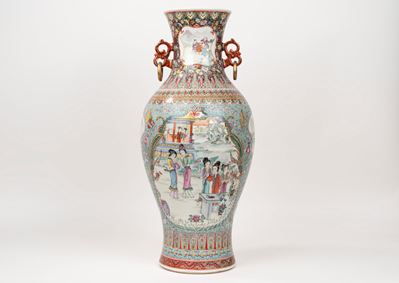 Vaso in Porcellana Policroma, Cina, Secolo XX