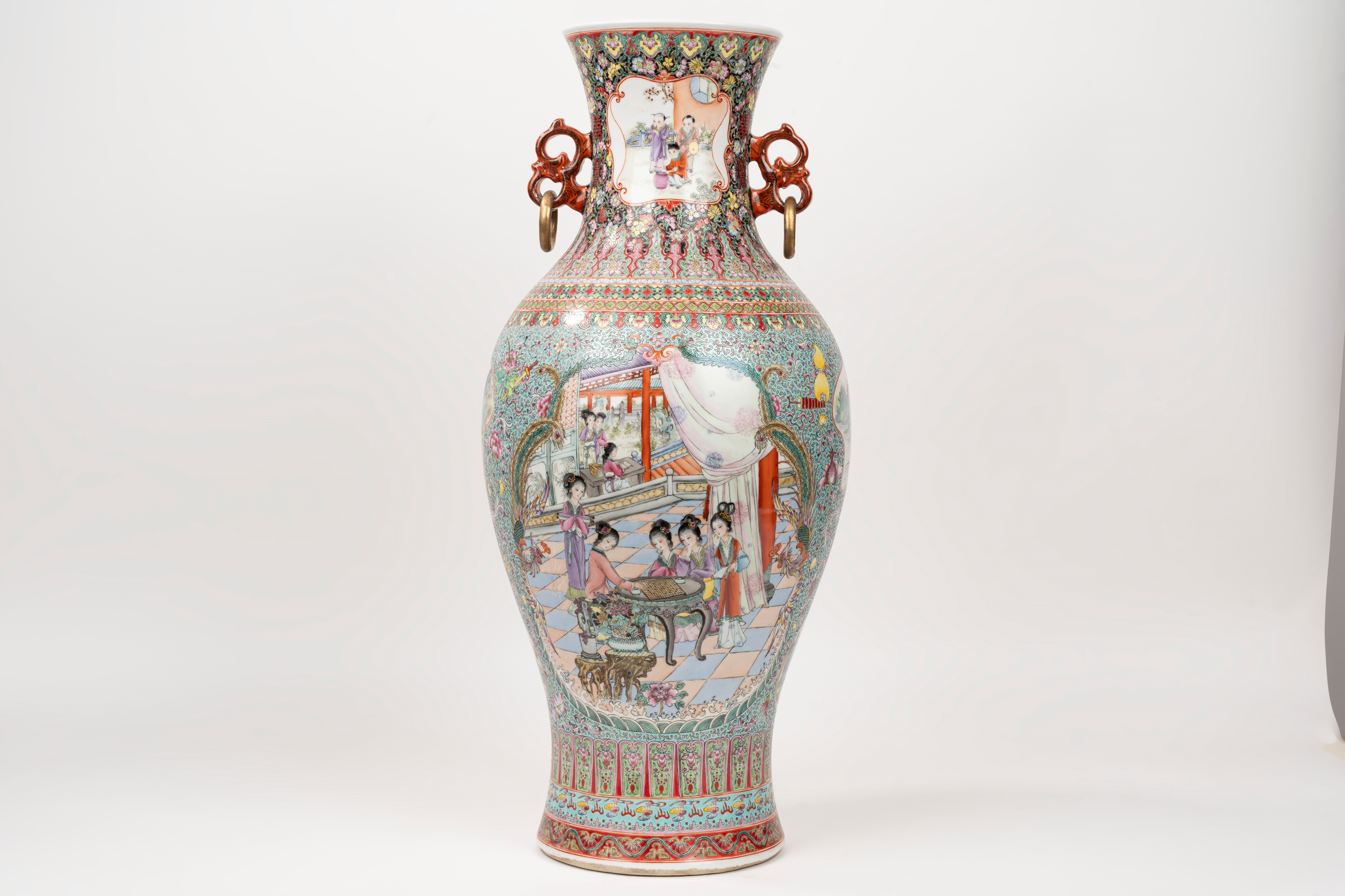 Vaso in Porcellana Policroma, Cina, Secolo XX