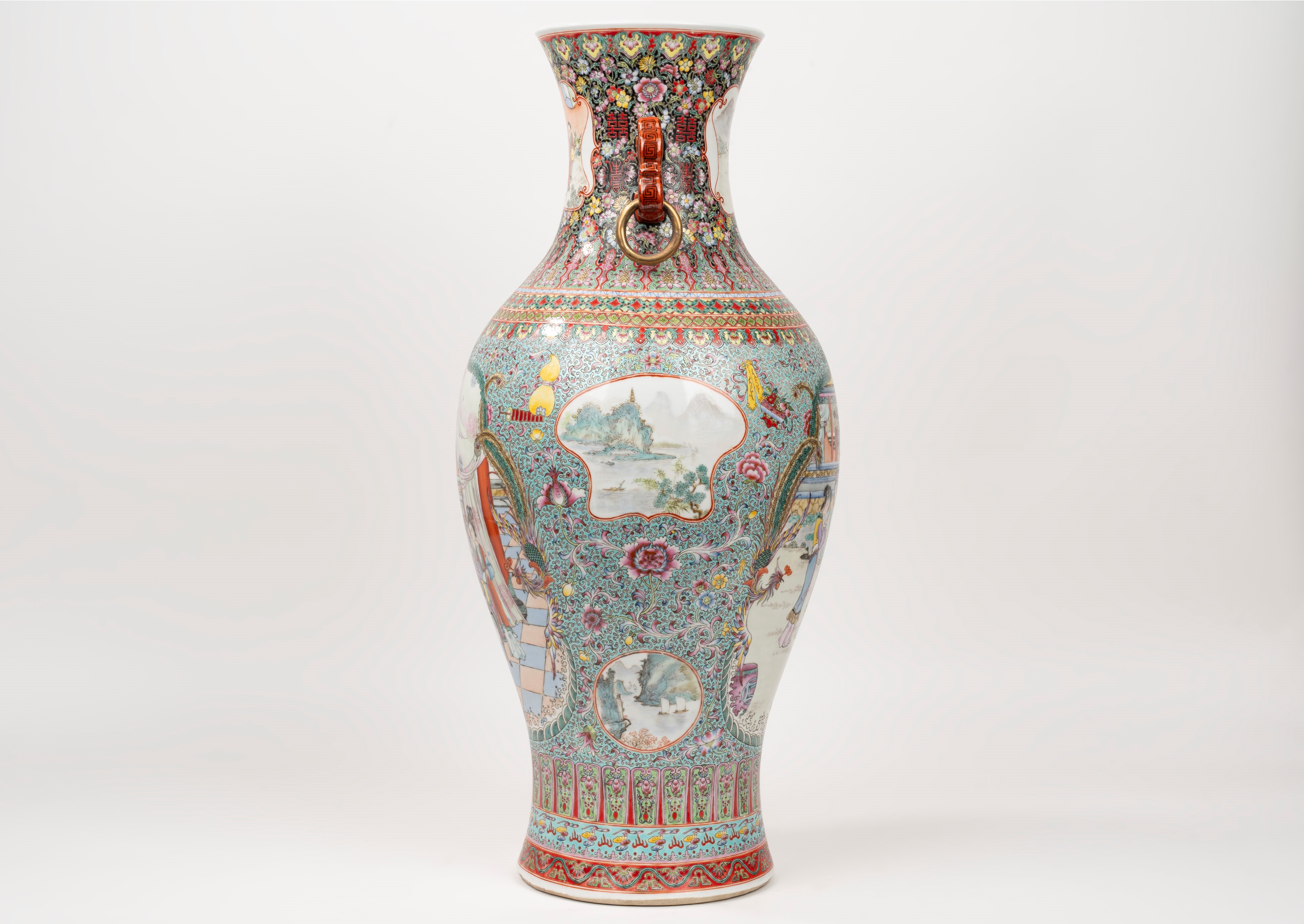 Vaso in Porcellana Policroma, Cina, Secolo XX