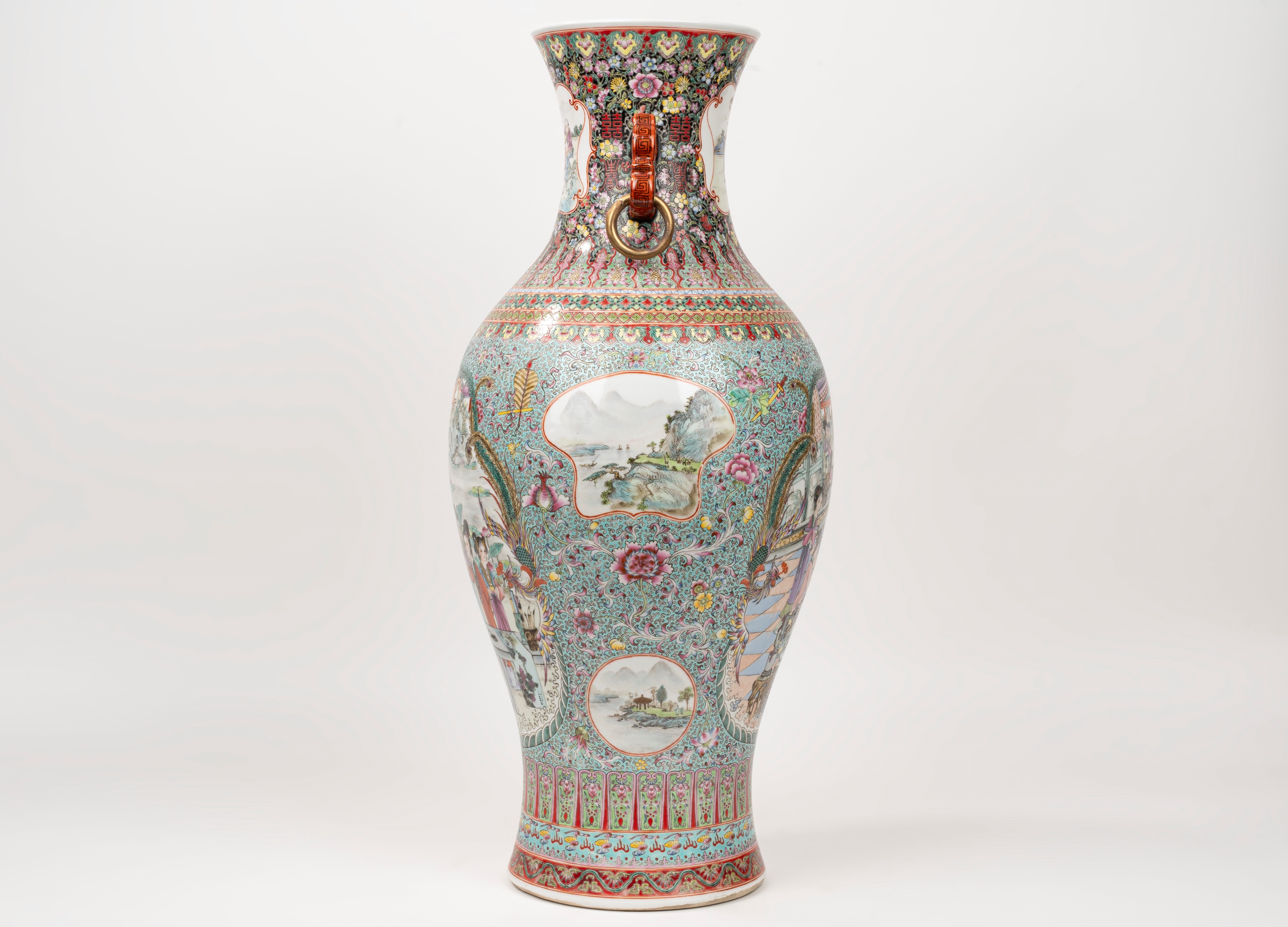 Vaso in Porcellana Policroma, Cina, Secolo XX