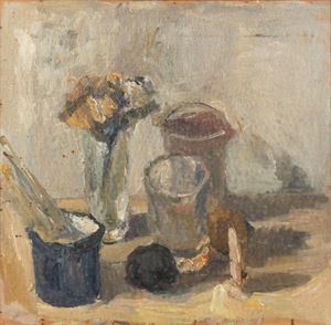 Natura morta con brocca e fiori