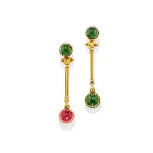 Orecchini pendenti con pietre di colore