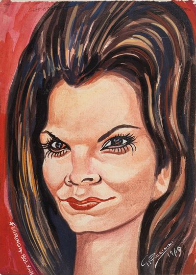 Florinda Bolkan - tempera su cartoncino, 1969