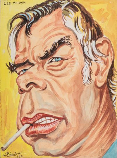 Lee Marvin - tempera su cartoncino