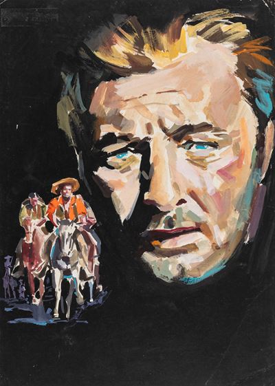 Western movie, tempera su cartoncino