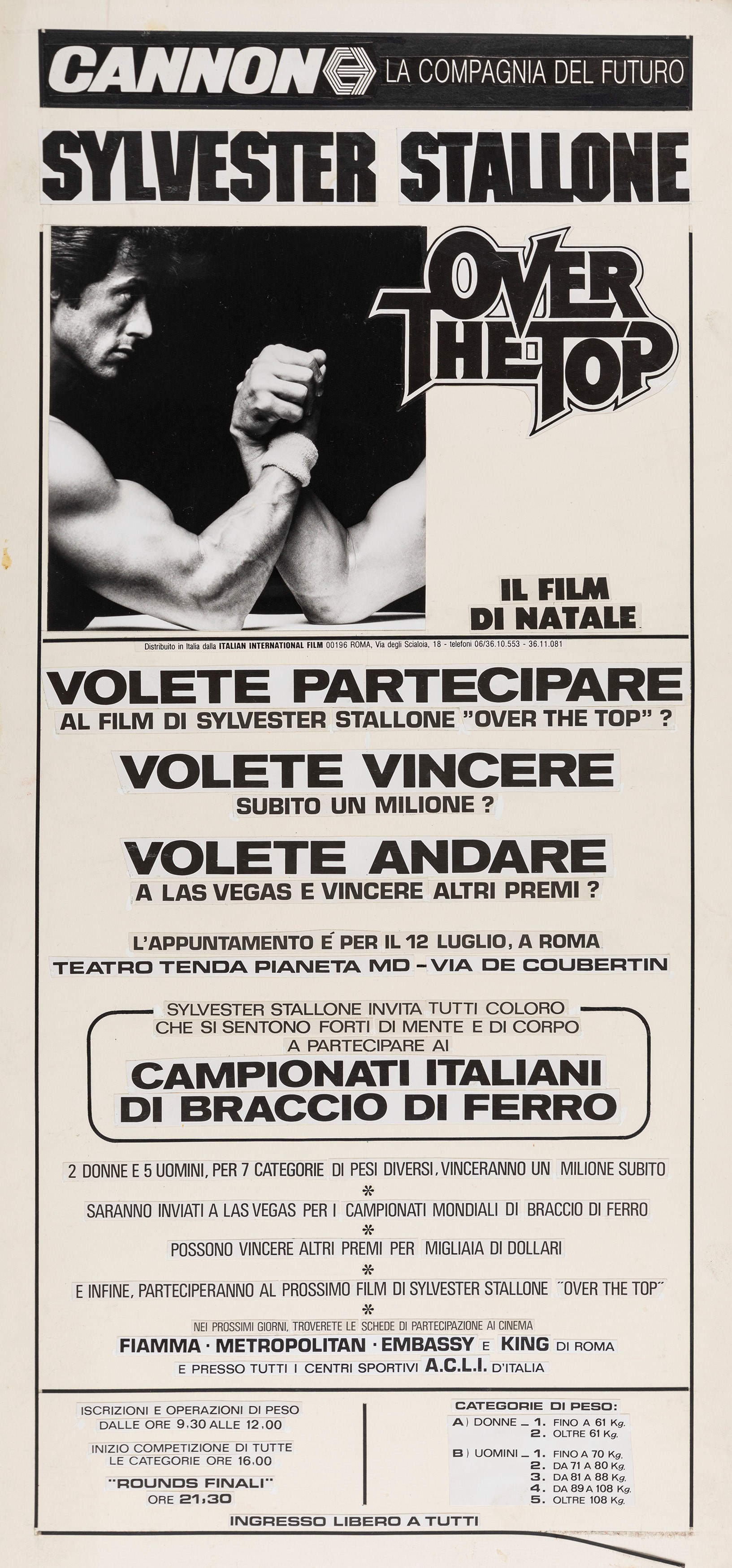 a.n.I. (autore Non Identificato) - Bozzetti pubblicitari per il film 'Over the Top', pellicola fo...