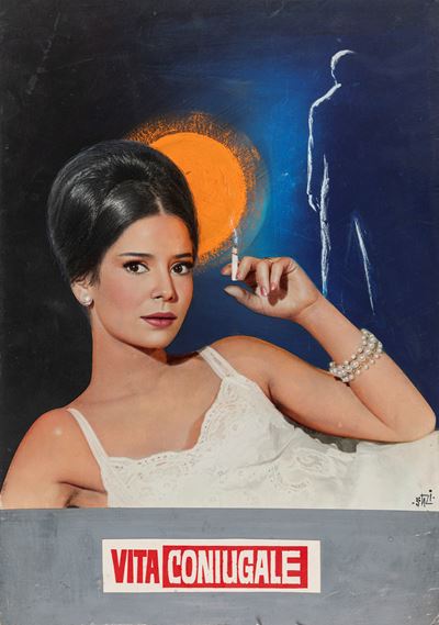 Bozzetti originali per 'La vita coniugale' (1964) - tempera e pellicola fotografica su cartone