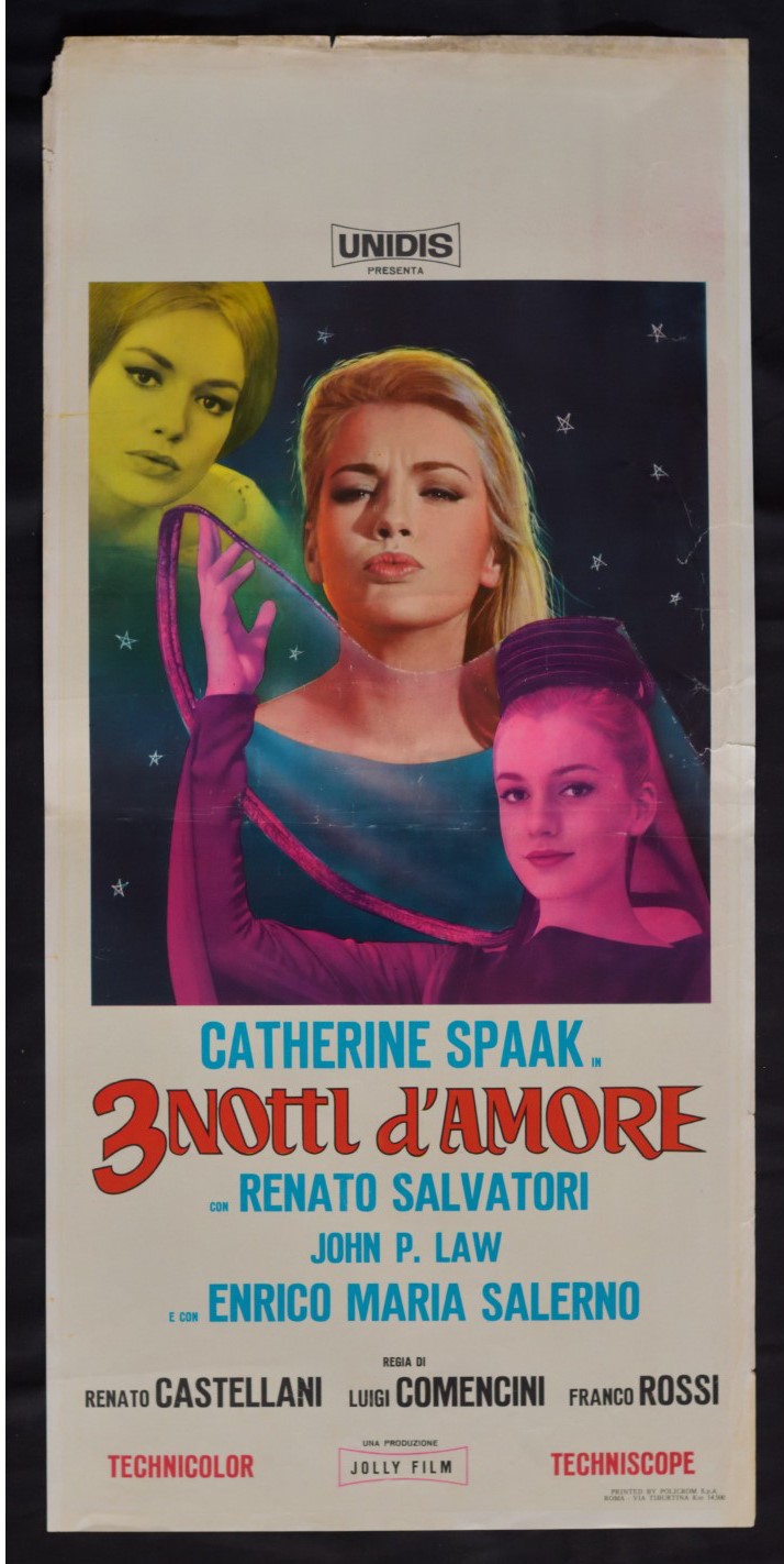 a.n.I. (autore Non Identificato) - Bozzetti per la locandina di "3 notti d'amore", tempera e pell...