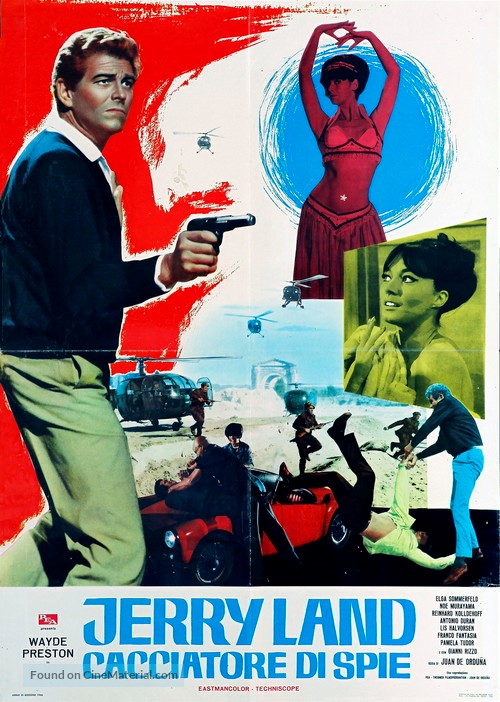 Francesco Fiorenzi - Bozzetto per locandina del film 'Jerry Land cacciatore di spie' - Tempera e ...