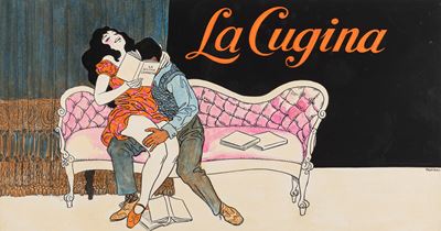 La cugina - Coppia di bozzetti in acquerello e tempera
