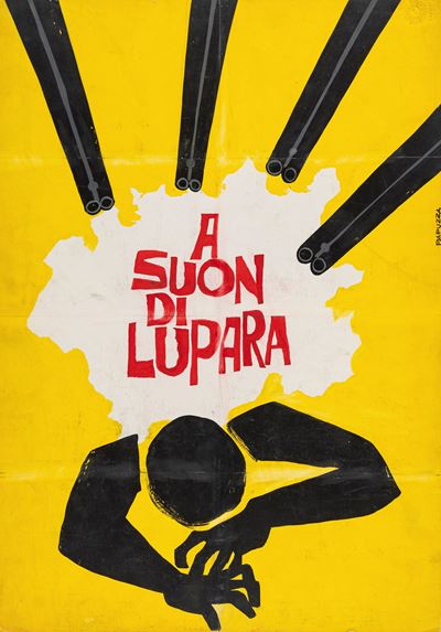 Bozzetti per locandina di 'A suon di lupara', tempera su cartone