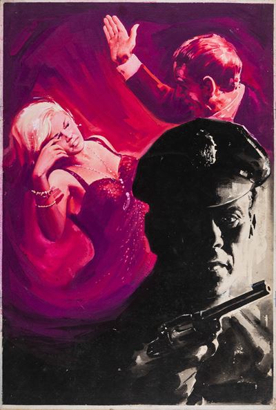 Bozzetto di locandina per 'Amburgo squadra omicidi', tempera su cartone, 1964