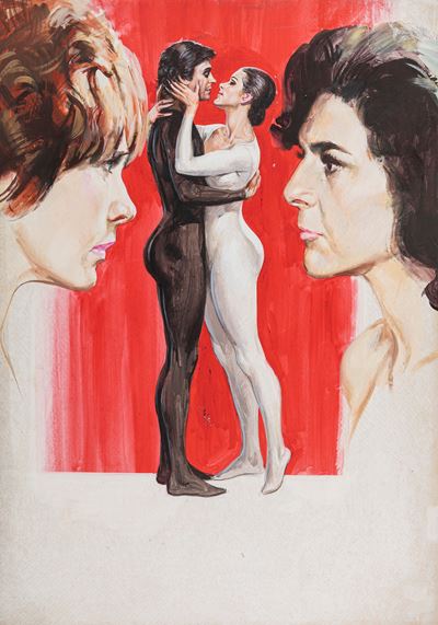 Bozzetti per locandina del film 'Due vite, una svolta', tempera su cartone, 1977