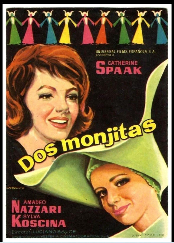 a.n.I. (autore Non Identificato) - Bozzetto per locandina, Le monachine, tempera su cartone, 1963