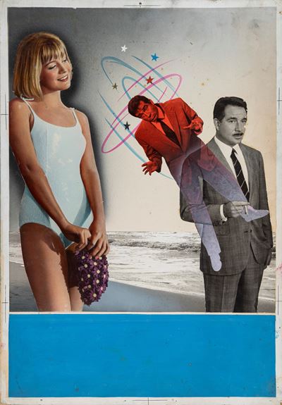 Bozzetto originale per 'La voglia matta', tempera e pellicola fotografica su cartone, 1962