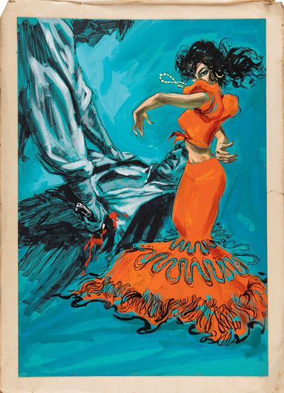 Bozzetti per la locandina del film 'Con odio e con amore', tempera su cartoncino, 1963