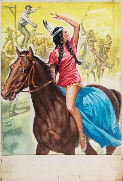 Bozzetto originale per la locandina del film 'L'avventuriero della Tortuga', tempera su cartone, ...