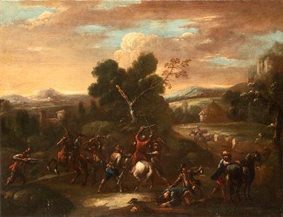 Assalto di Briganti in un Paesaggio