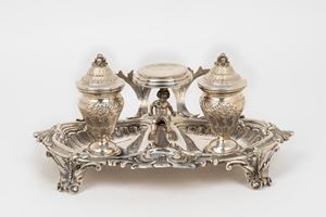  - Silver inkwell, 20th century