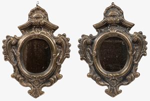  - Pair of silver mirrors, Naples, 19th century