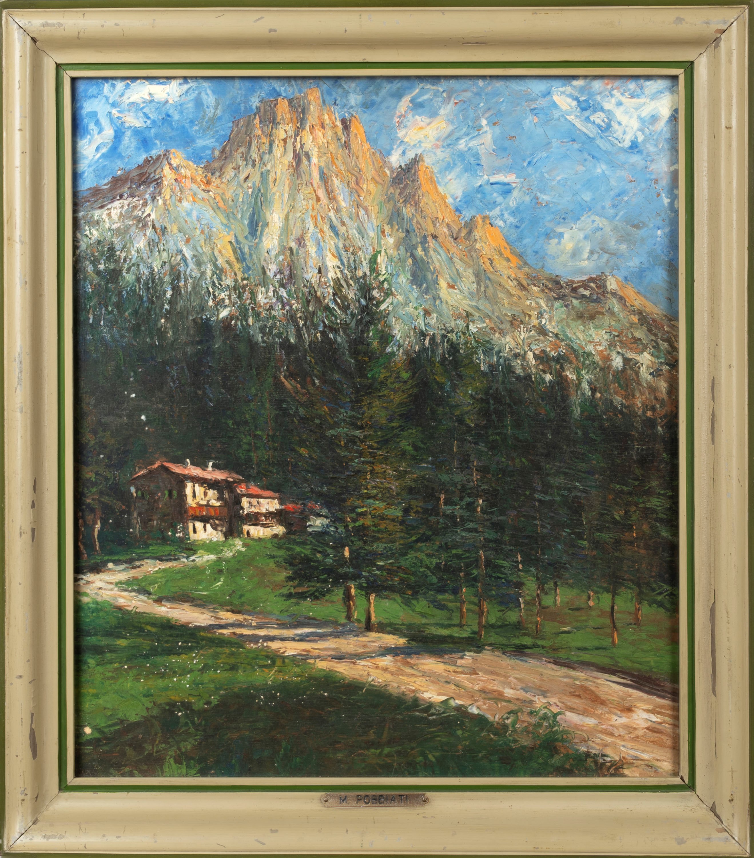 Scuola Italiana, Secolo XX - Veduta del Massiccio Montuoso di Latemar