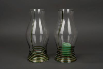 Coppia di Candelieri in Cristallo della Serie Bifilo, Venini, Anni '70 del Novecento