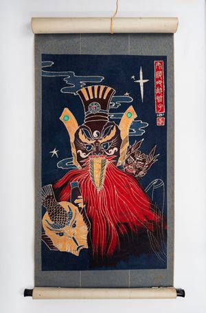 Oriental scroll depicting fantastic subjects, 20th century