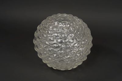 Grande Vaso Sferico dalla Serie "cristallo Ottico" in Vetro Soffiato a Stampo, Anni '40 del Novec...