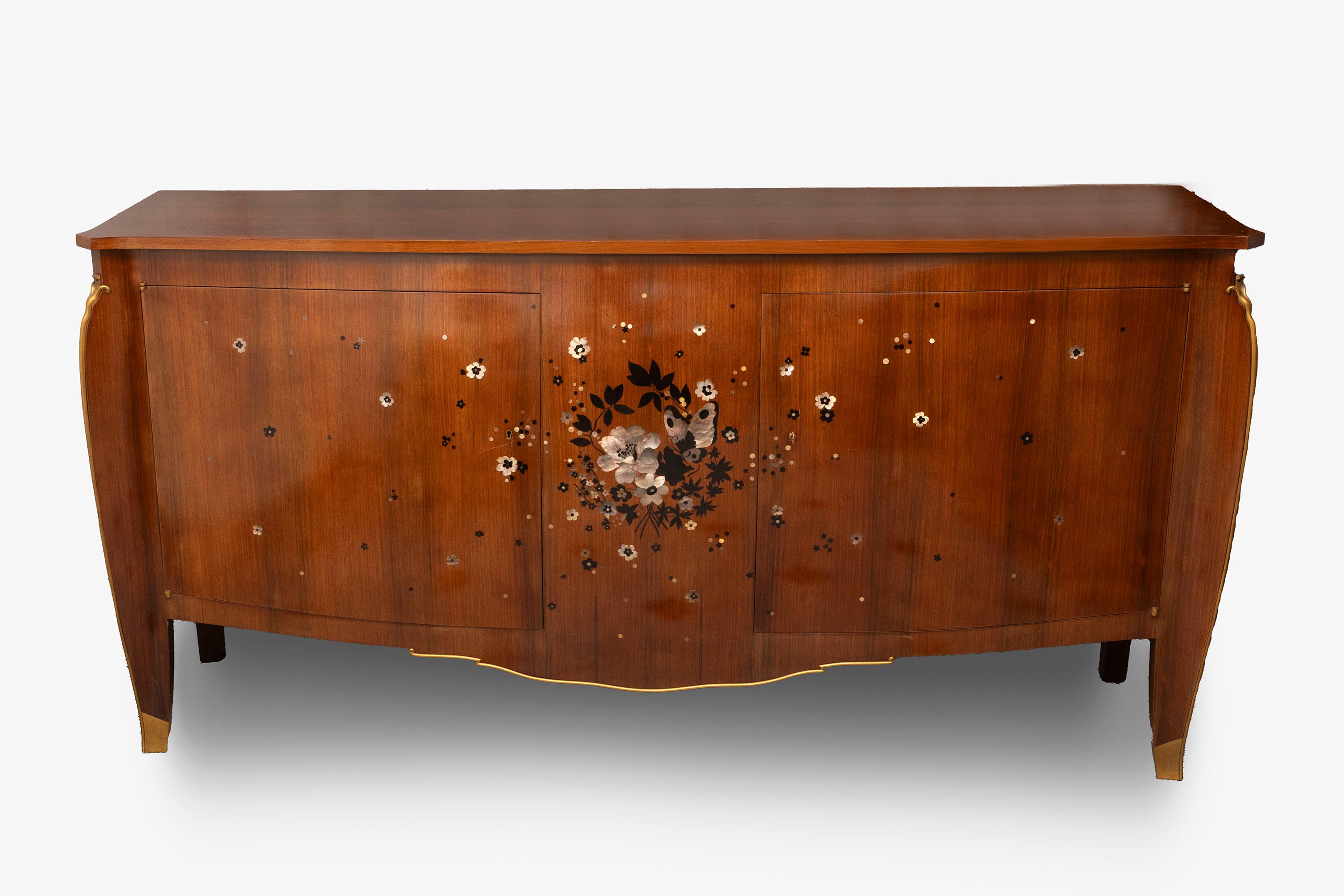 Jules Leleu - Importante e Rara Coppia di Commode Intarsiate in Madreperla e Legni Vari
