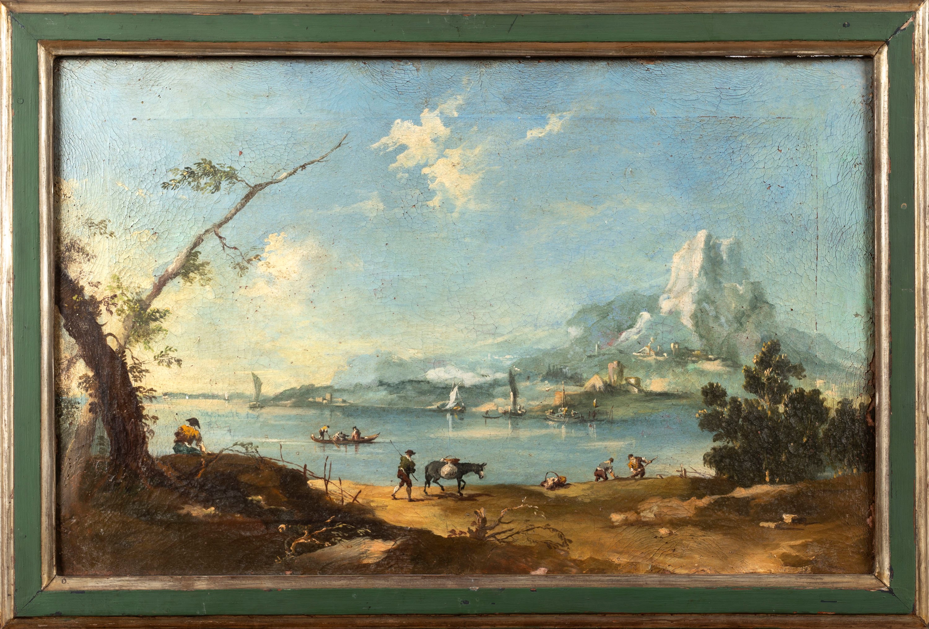 Imitatore di Francesco Guardi - Paesaggio Costiero con Viandanti