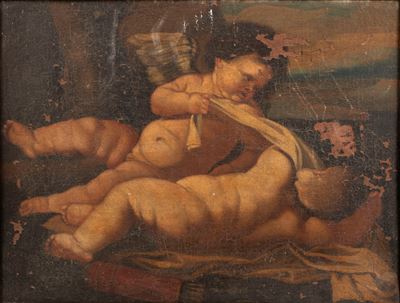 Cupido Sveglia un Putto Dormiente