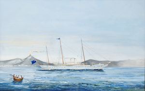De Simone Antonio - steam yacht with English flag in the Gulf of Naples