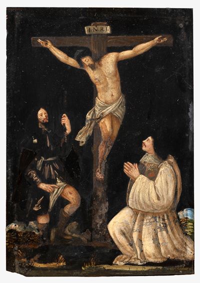 Crocifissione con San Rocco e Donatore su Lavagna