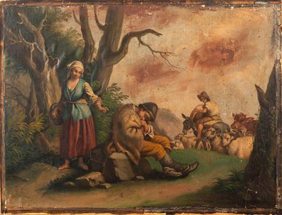 Paesaggio Agreste con Pastori a Riposo