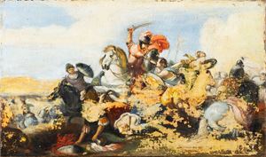 Scuola napoletana, secolo XVII - Battle scene