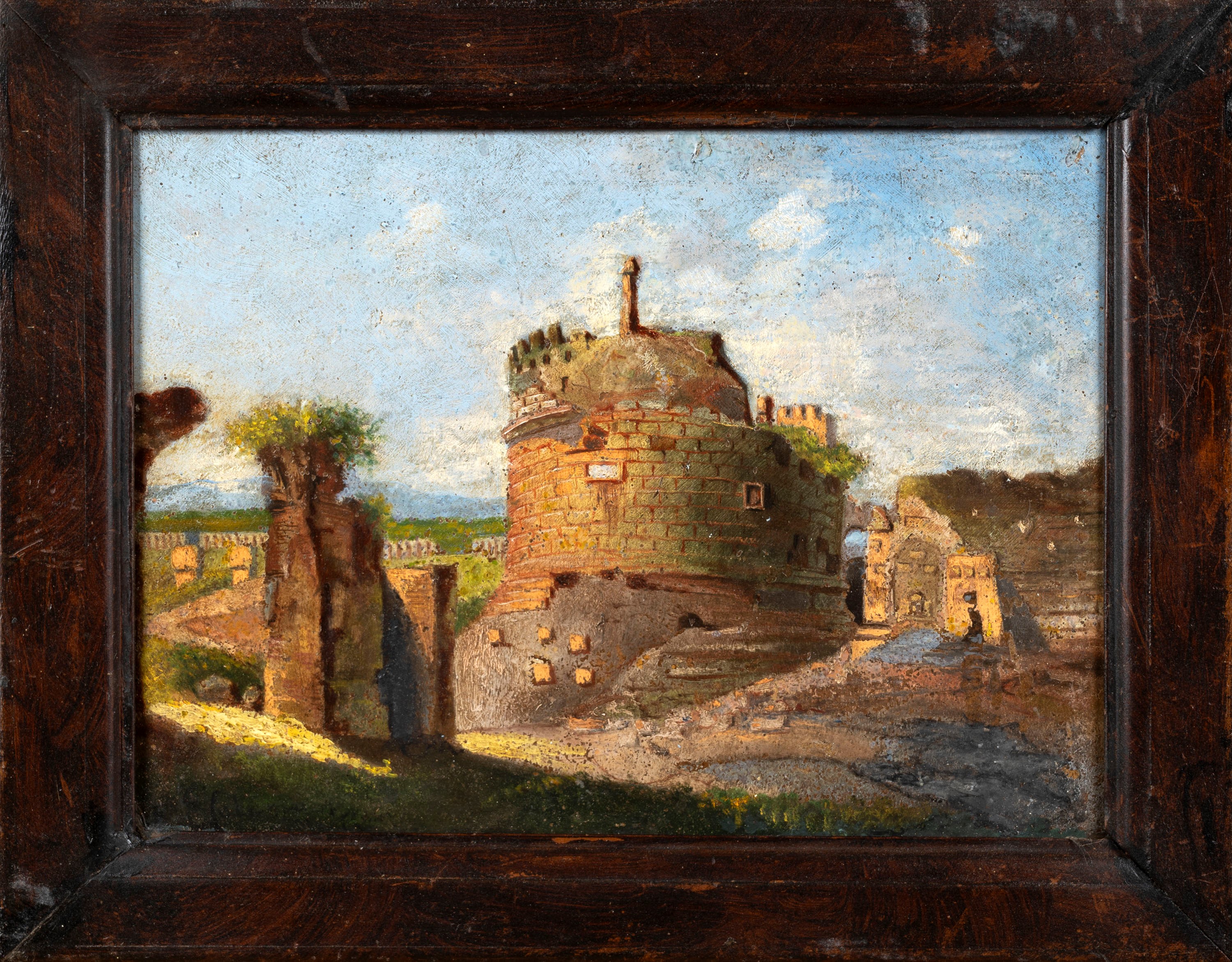 Scuola Romana, Secolo XIX - Veduta del Mausoleo di Cecilia Metella