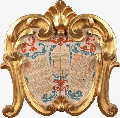 Cartagloria in Legno Intagliato e Dorato, Secoli XVIII-XIX