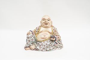 Oriental-style polychrome ceramic budai, early 20th century