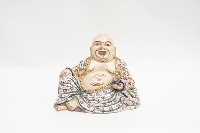 Budai in Ceramica Policroma di Gusto Orientale, Inizi Secolo XX