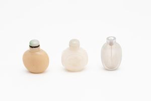  - Three hard stone snuff bottles, China, 20th century