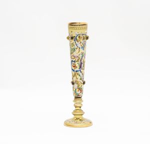  - Glass vase in glass and enamels, Murano, 20th century