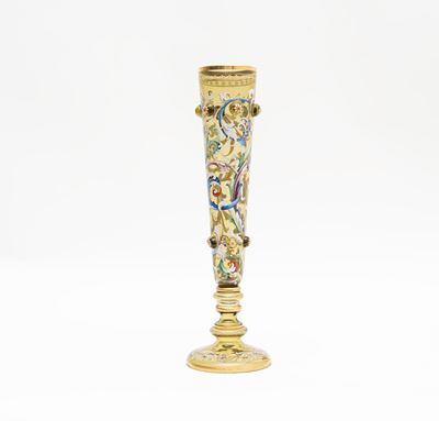 Vaso Bicchiere in Vetro e Smalti, Murano Secolo XX