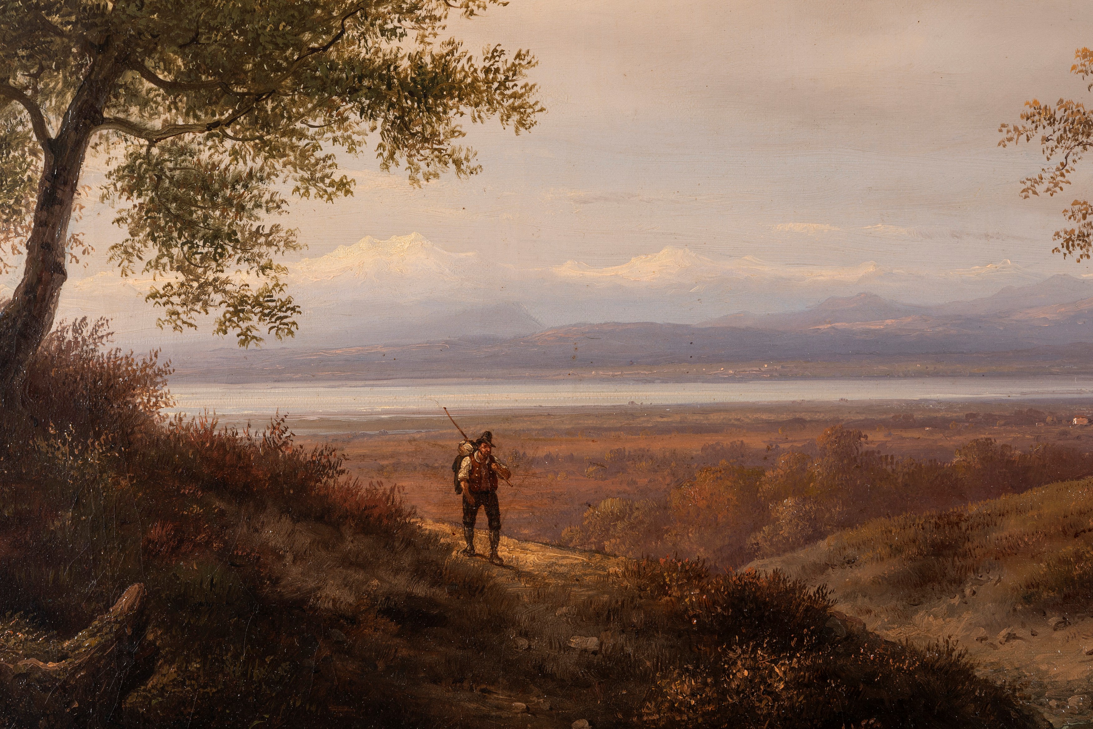 Giuseppe Canella - Paesaggio Boscoso con Figure e Armenti
