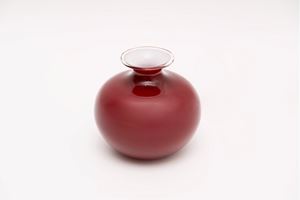  - Red glass vase, Venini, 1980s