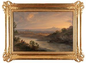 Carnovali, detto il Piccio Giovanni - River landscape with the Holy Family (along the Adda)