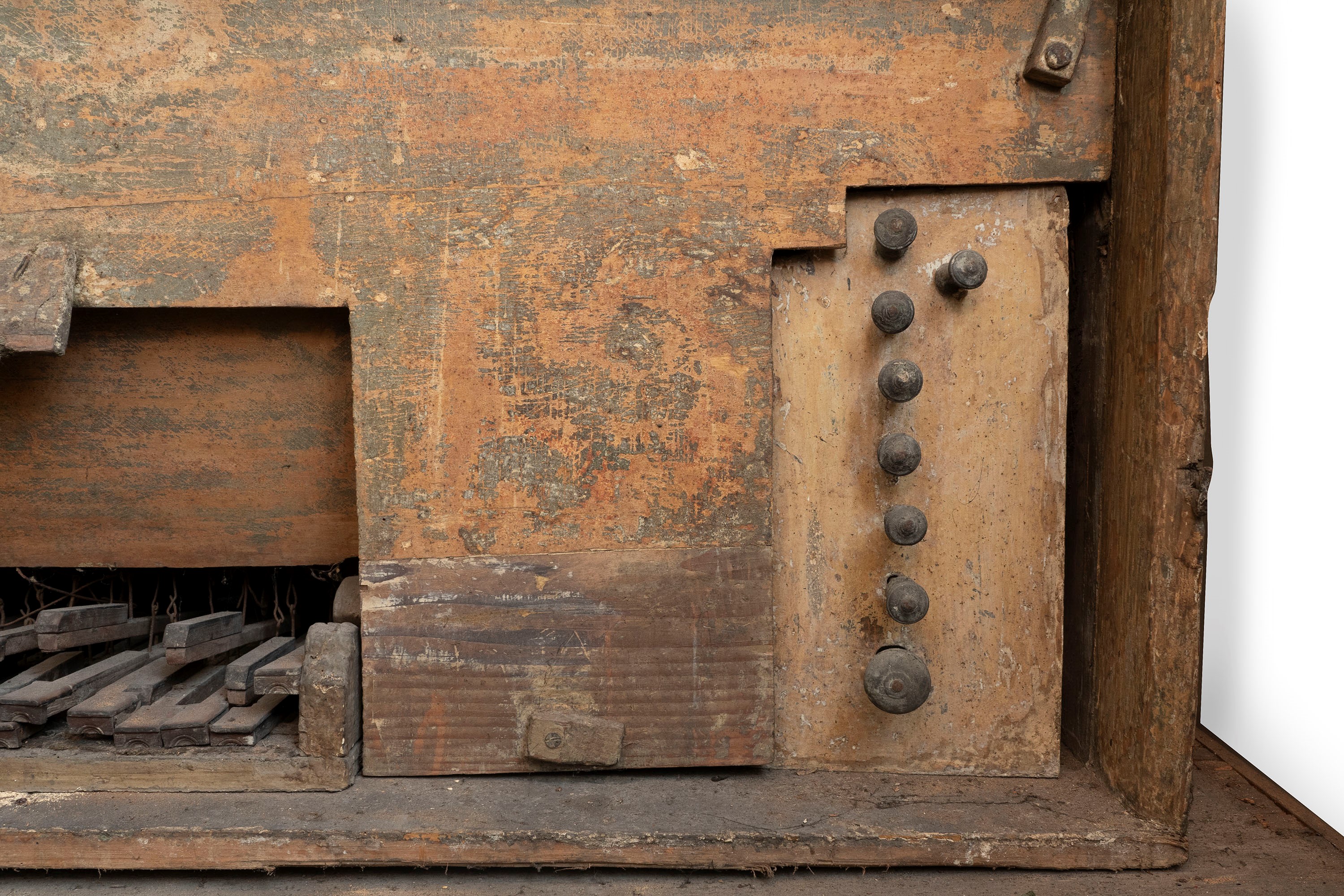 Organo a Doppio Corpo in Legno Laccato e Dipinto a Motivi Ornamentali, Italia Secolo XVIII