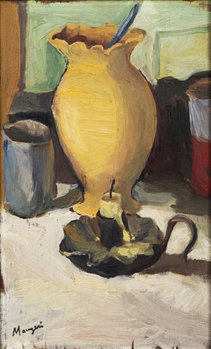 Natura morta con vasi e portacandela