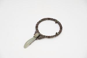 Lente in argento con manico in giada, Cina inizi secolo XX