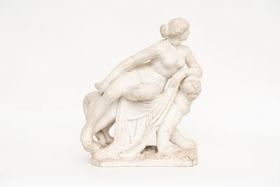 Scultura in Marmo Raffigurante Arianna sulla Pantera